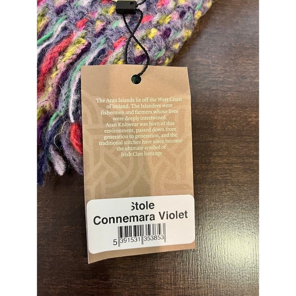 ARAN Sweater Market Wool Country stole NWT - Picture 6 of 7